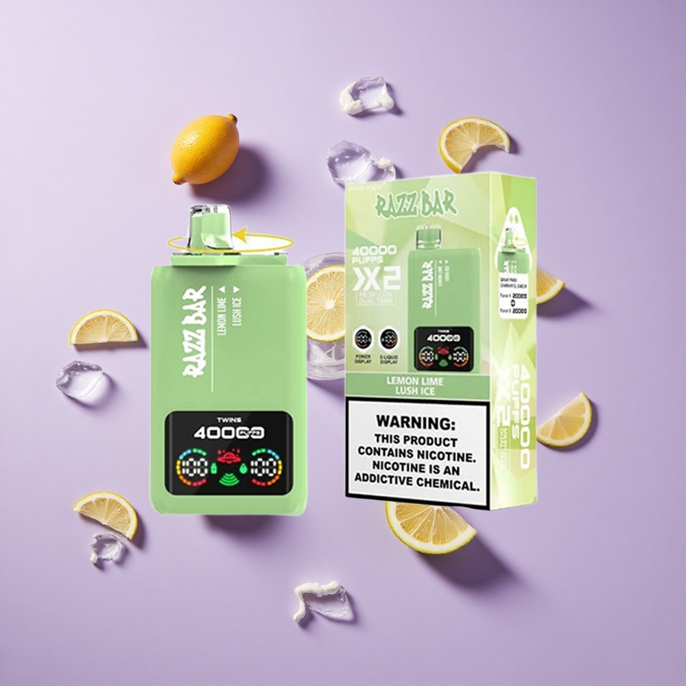 Razz Bar 40000回吸引レモンライム ラッシュアイス650MahバッテリータイプCポートvape wholesale Japan