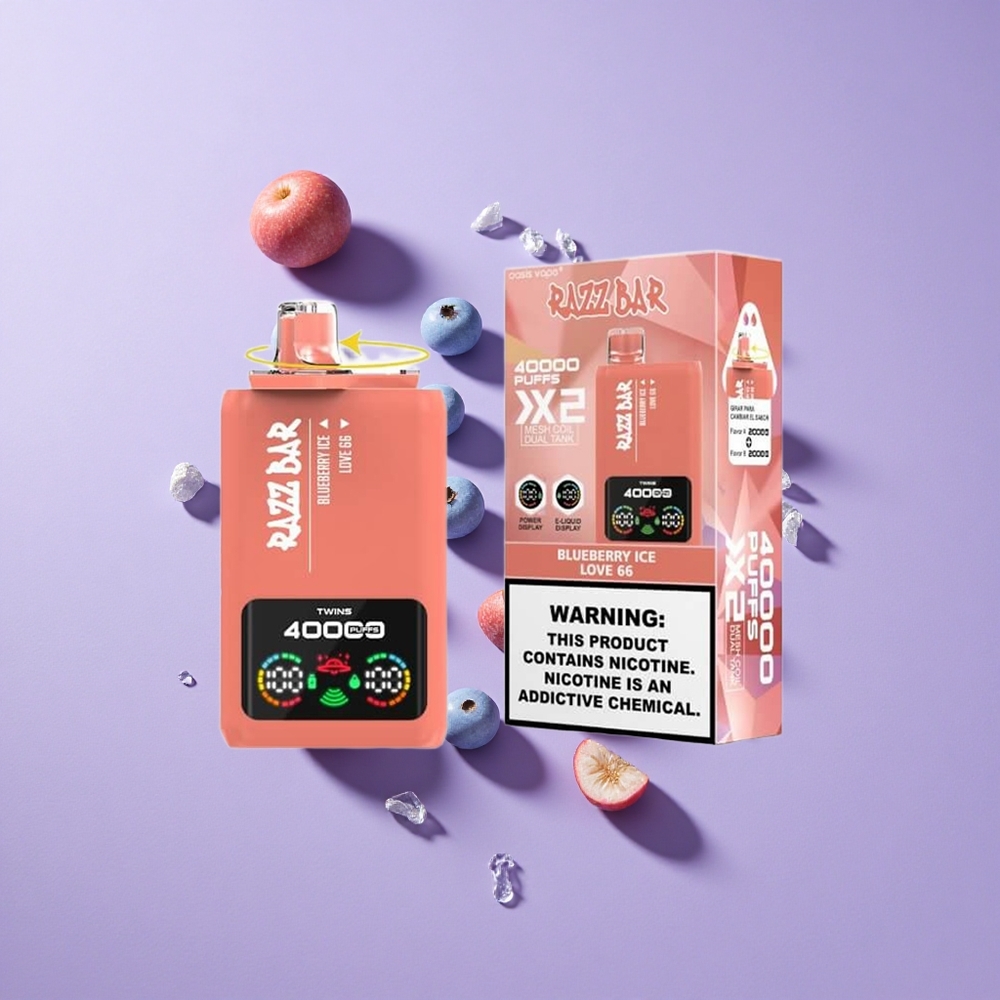 Razz Bar 40000 パフス ブルーベリーアイス Love 66 1.0オーム 2メッシュコイル vape wholesale Japan