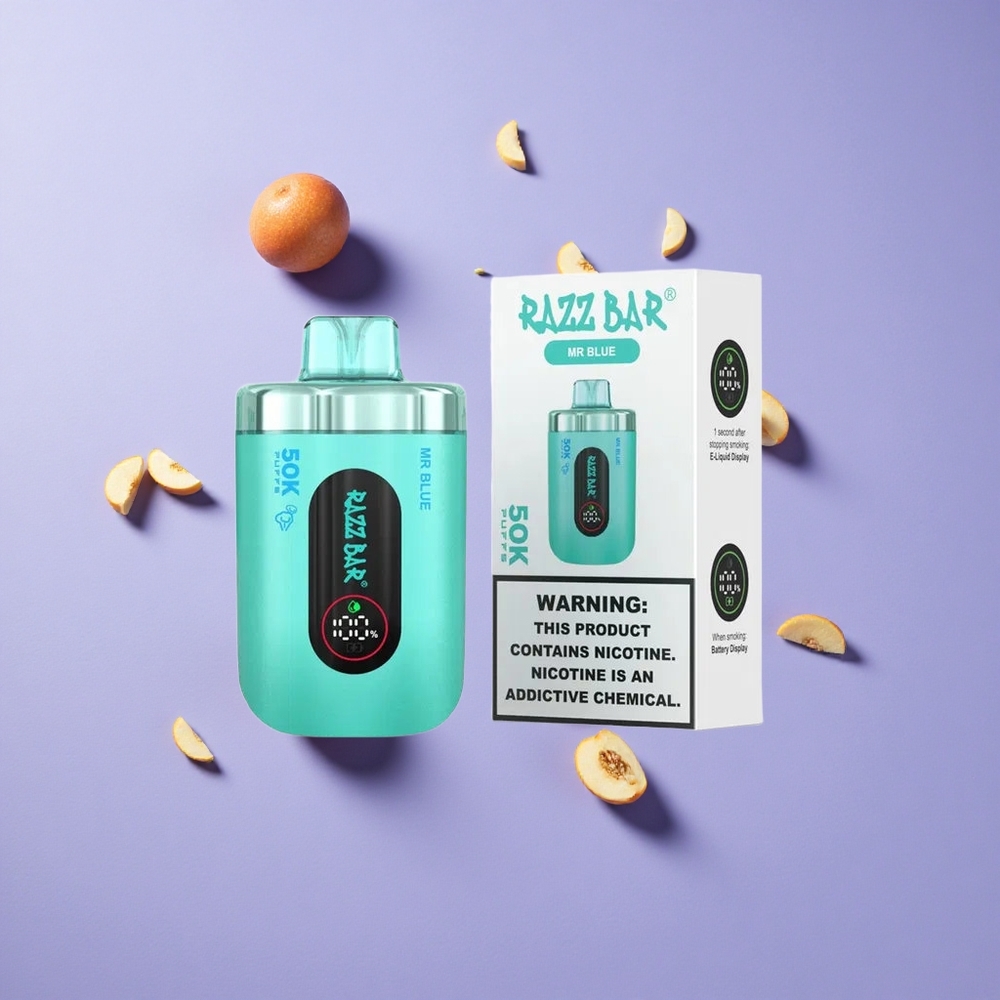 Razz Bar 50000パフス ブルー味 リチャージャブル vape wholesale Japan