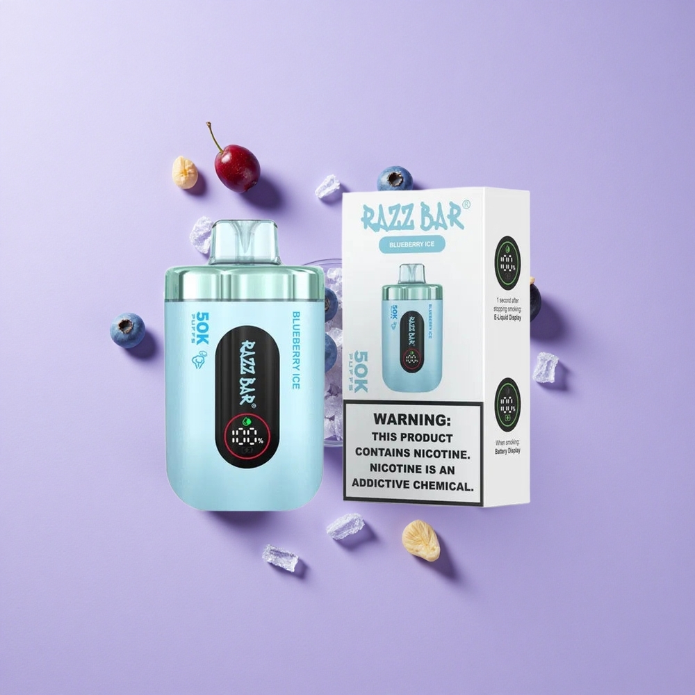 Razz Bar 50K パフス ブルーベリーアイス 1.0オームメッシュコイル vape wholesale Japan