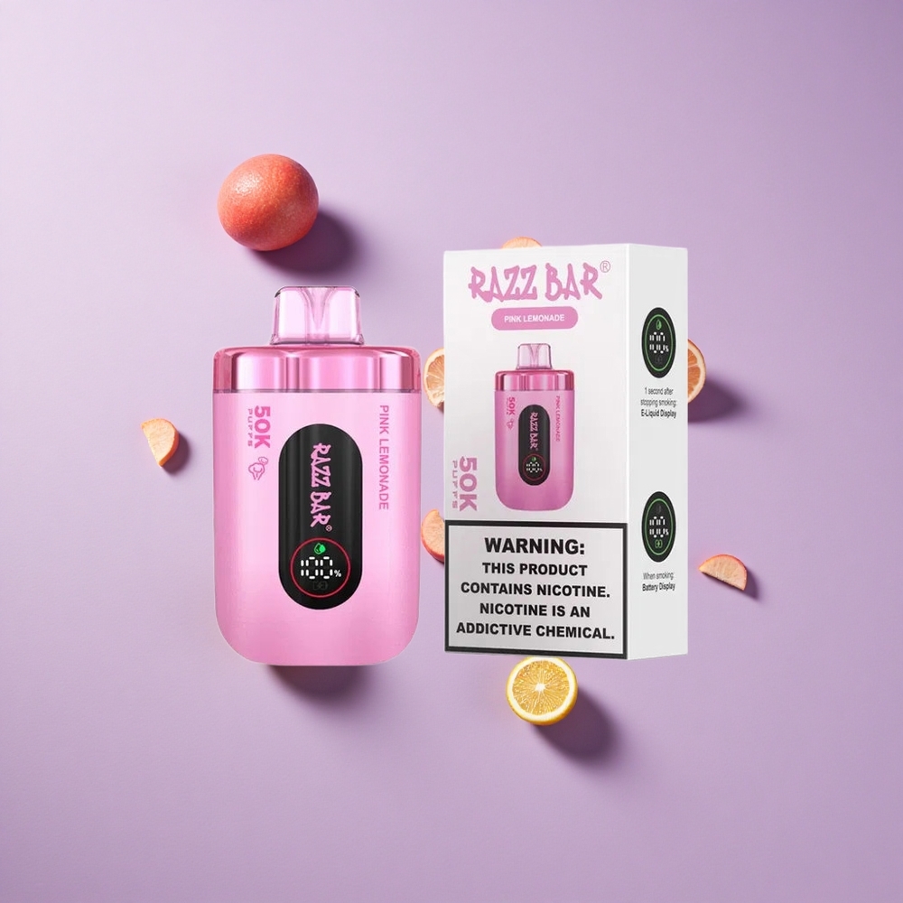 Razz Bar 50K パフス ピンクレモネード 1.0オームメッシュコイル vape wholesale Japan