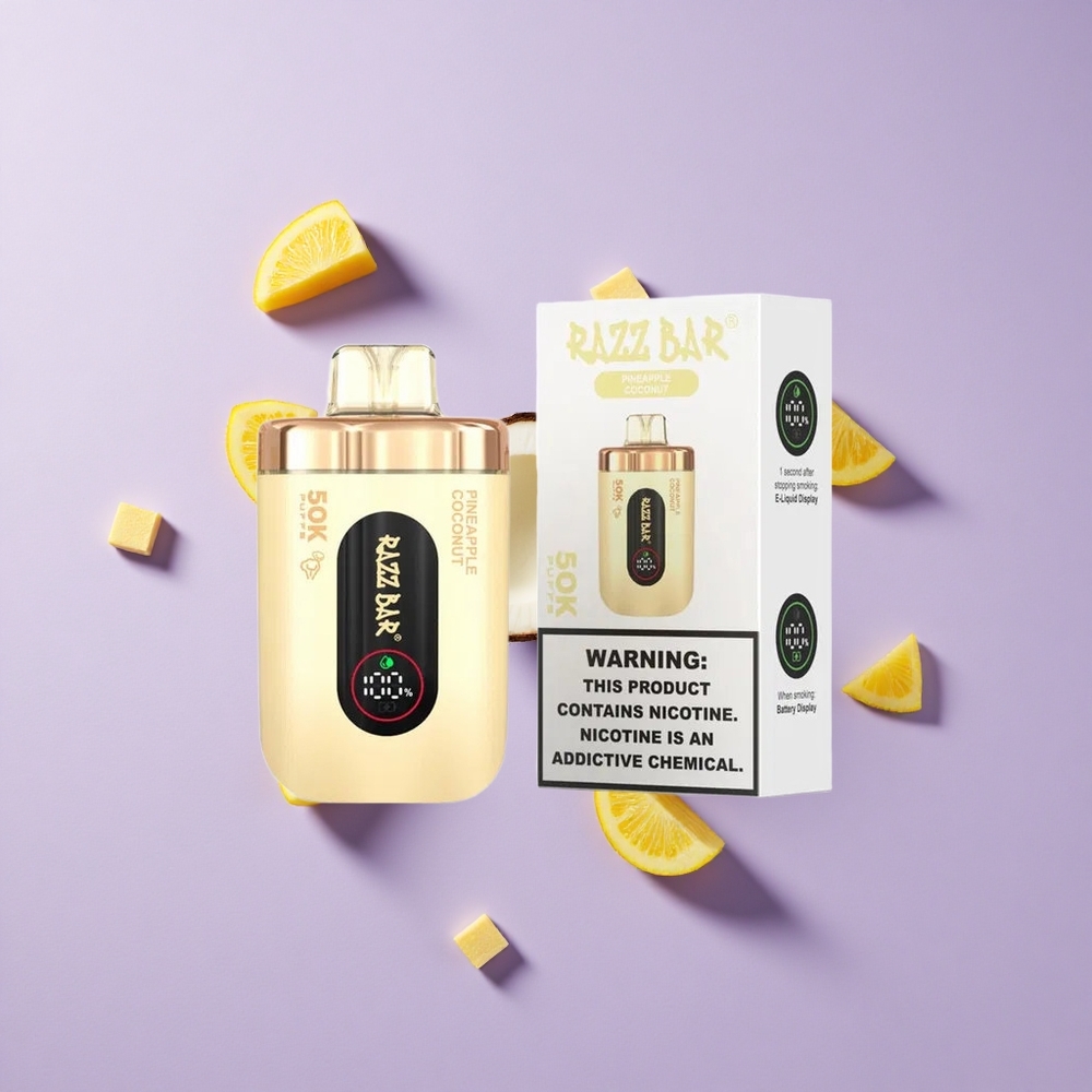 Razz Bar 50K パフス 50000パイナップルココナッツ Type-C充電可能 vape wholesale Japan