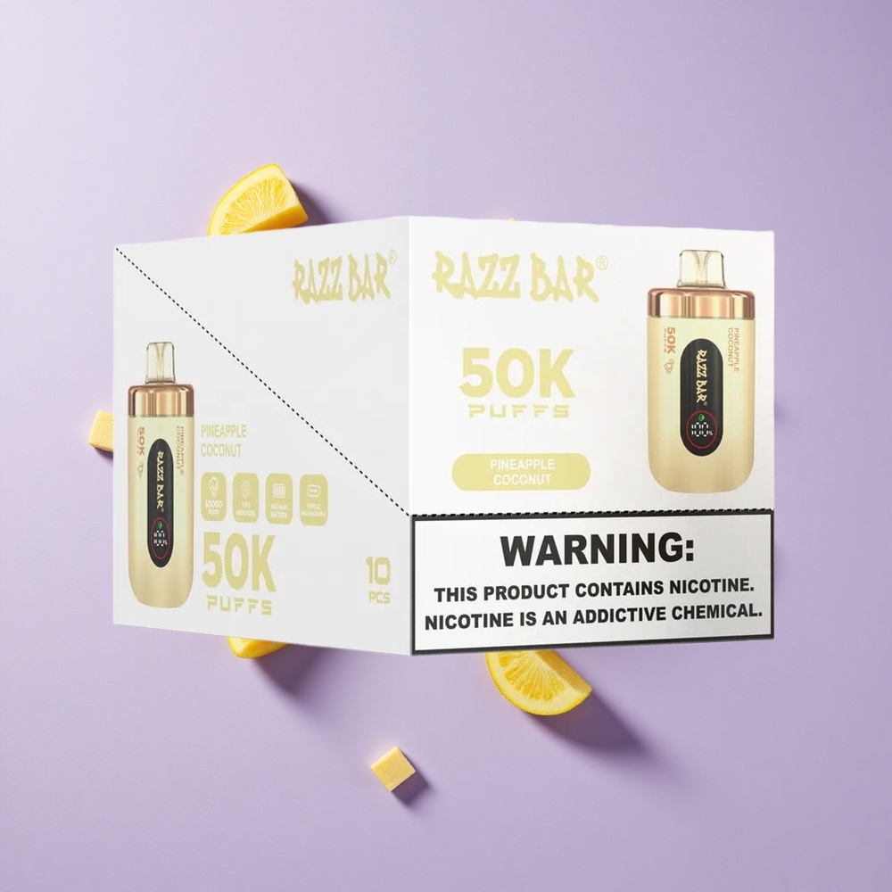 Razz Bar 50K パフス 50000パイナップルココナッツ Type-C充電可能 vape wholesale Japan