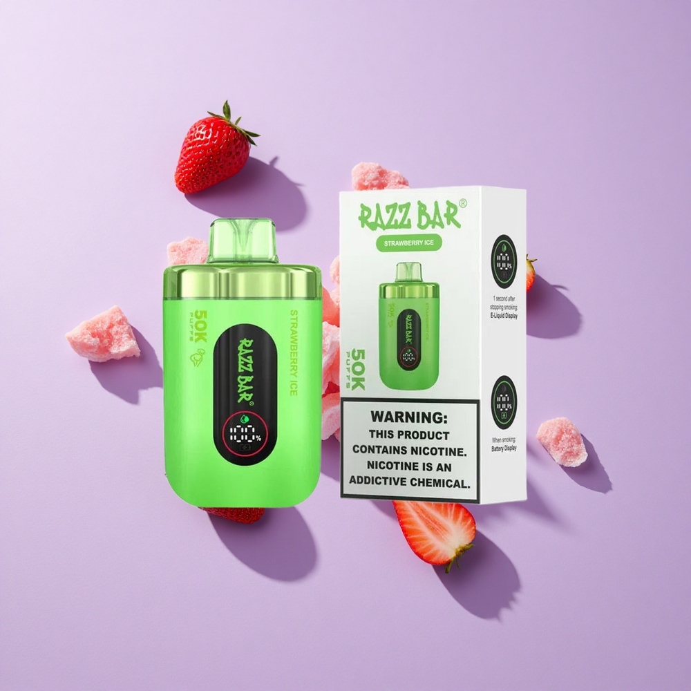 Razz Bar 50K パフス ストロベリーアイス タイプC充電式 vape wholesale Japan