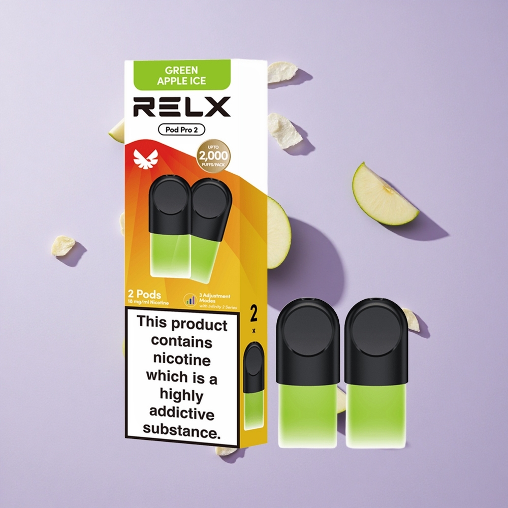 RELX Pod Pro 2 600パフス グリーンアップルアイス 1.8%ニコチン vape wholesale Japan