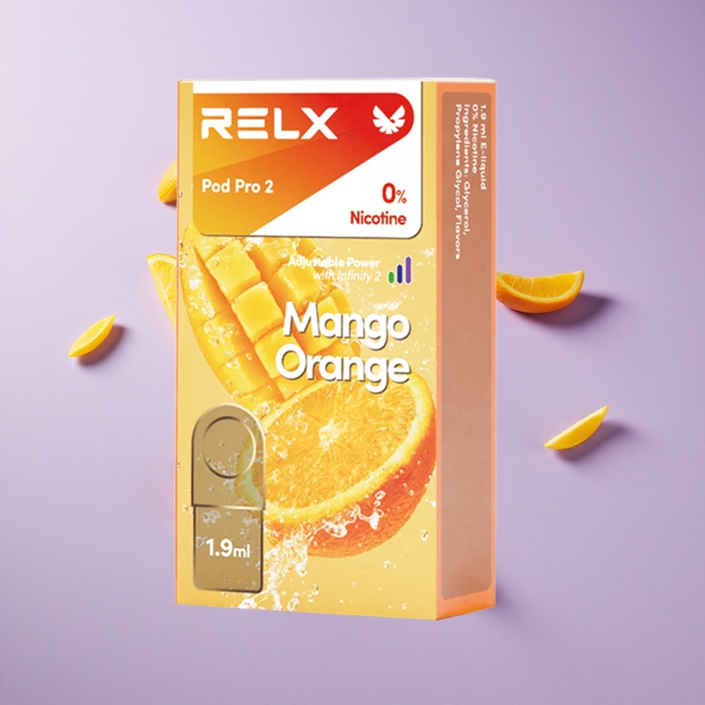 RELX Pod Pro 2 600パフス マンゴーオレンジ 3電圧調整 vape wholesale Japan